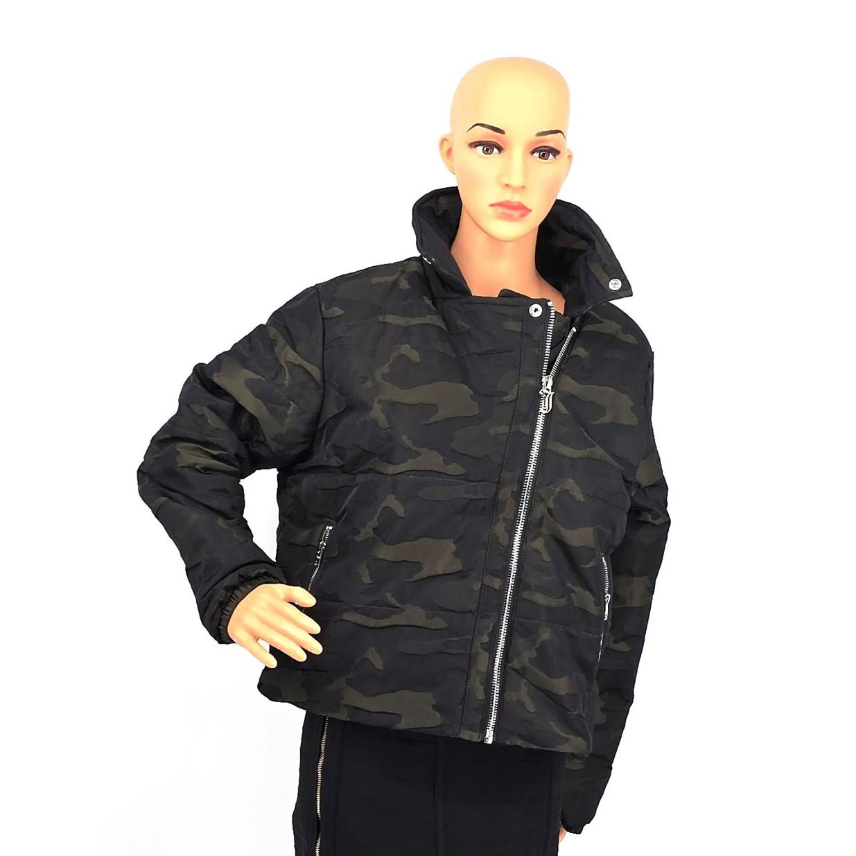 Juicy Couture Moto Puffer Jacket Camouflage - Zip Up & Stand Out! S